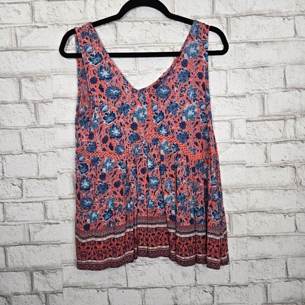 Blue‎ Rain floral flowy tank